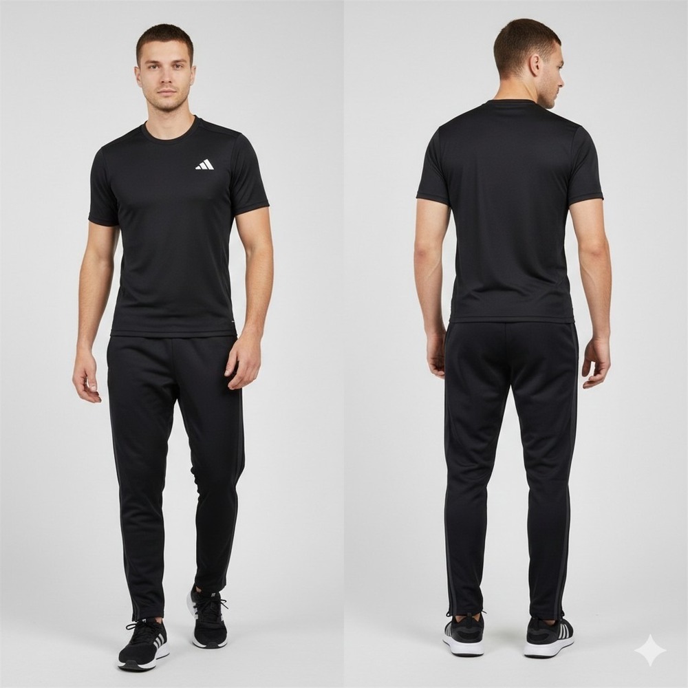 Adidas Men's‎ Medium Black Track Pants Primegreen Training Soccer Striped